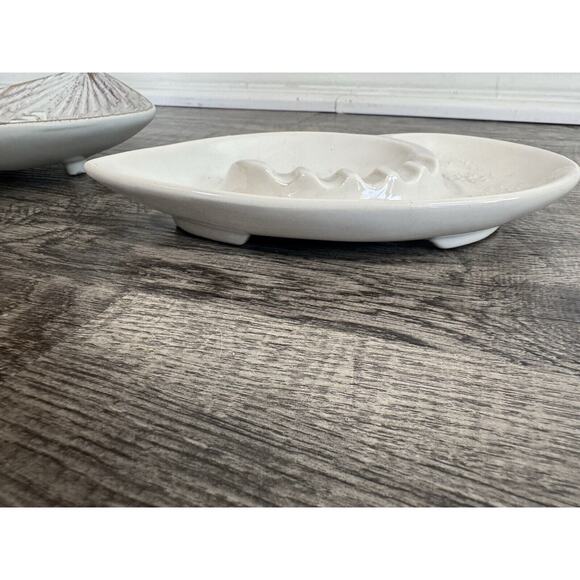 Royal Haeger Ashtray (Lot 2) Teardrop Gold Tweed 179 & 165 Atomic Retro MCM - Picture 16 of 16